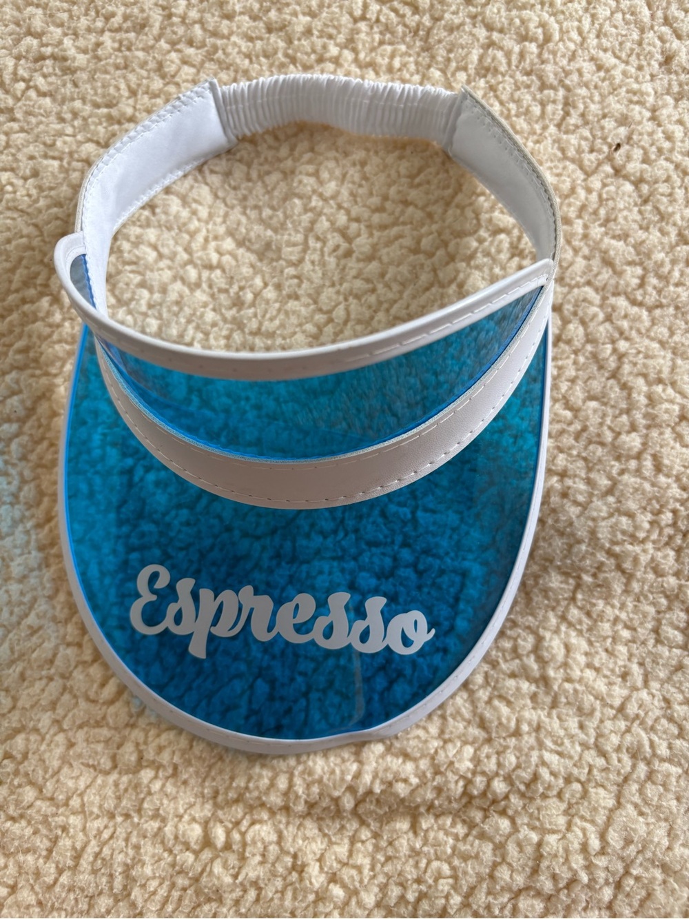 Sabrina Carpenter Espresso Blue Transparent  Visor with White Trim - Women’s Hat - Picture 2 of 3